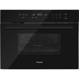 Встраиваемый компактный духовой шкаф с СВЧ Weissgauff OE 446 Black Edition Black
