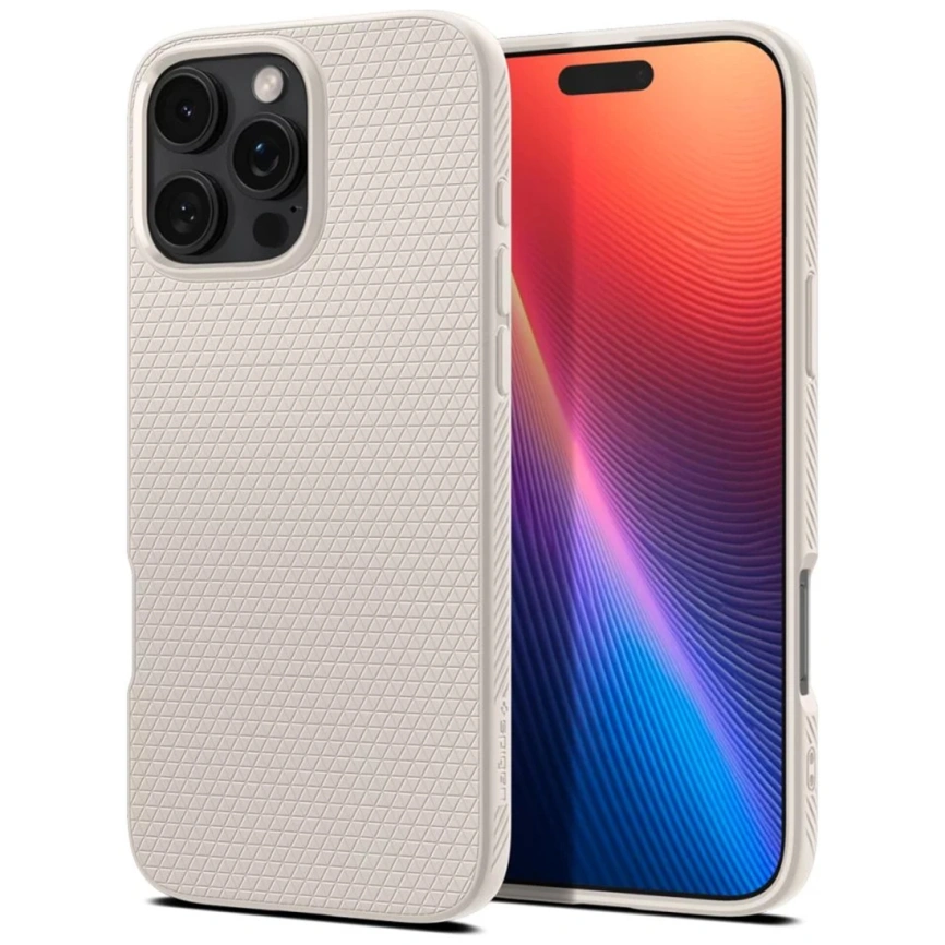 Чехол Spigen Liquid Air для iPhone 16 Pro (ACS08120) Natural Titanium фото 1