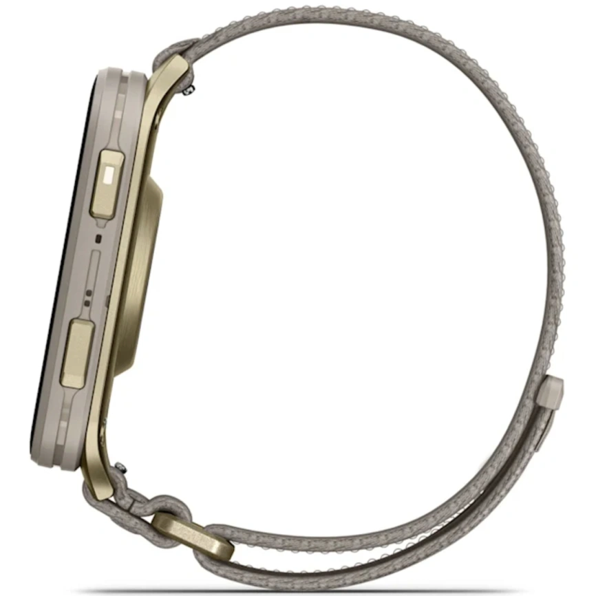 Смарт-часы Garmin Venu X1 Soft Gold with Titanium Caseback and French Gray Nylon Band (010-02980-08) фото 4