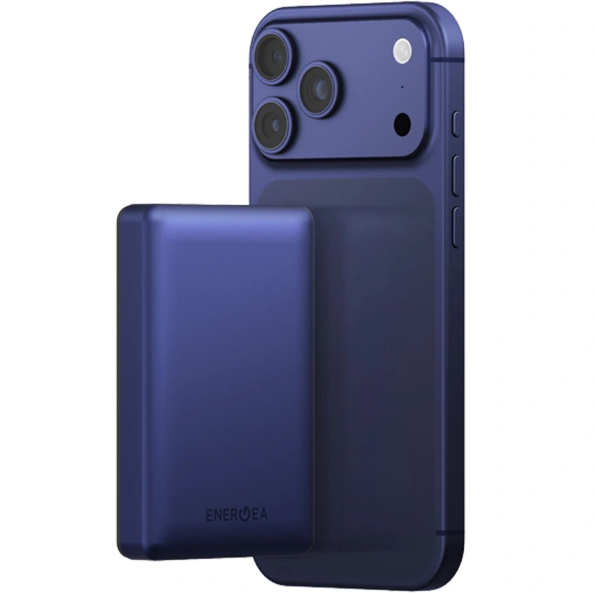 Внешний аккумулятор EnergEA Alupac 10K 10000 mAh Magsafe Indigo Blue (AP-10KQH-BLU-3C) фото 2