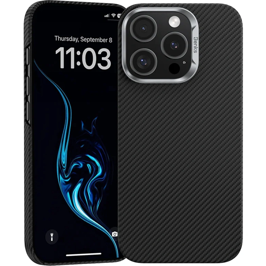 Чехол Benks Kevlar ArmorAir Case with MagSafe 600D для iPhone 16 Pro Max Black фото 1