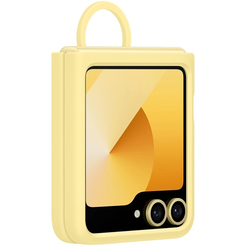 Чехол Samsung Silicone Case with Ring для Galaxy Z Flip6 Yellow фото 1
