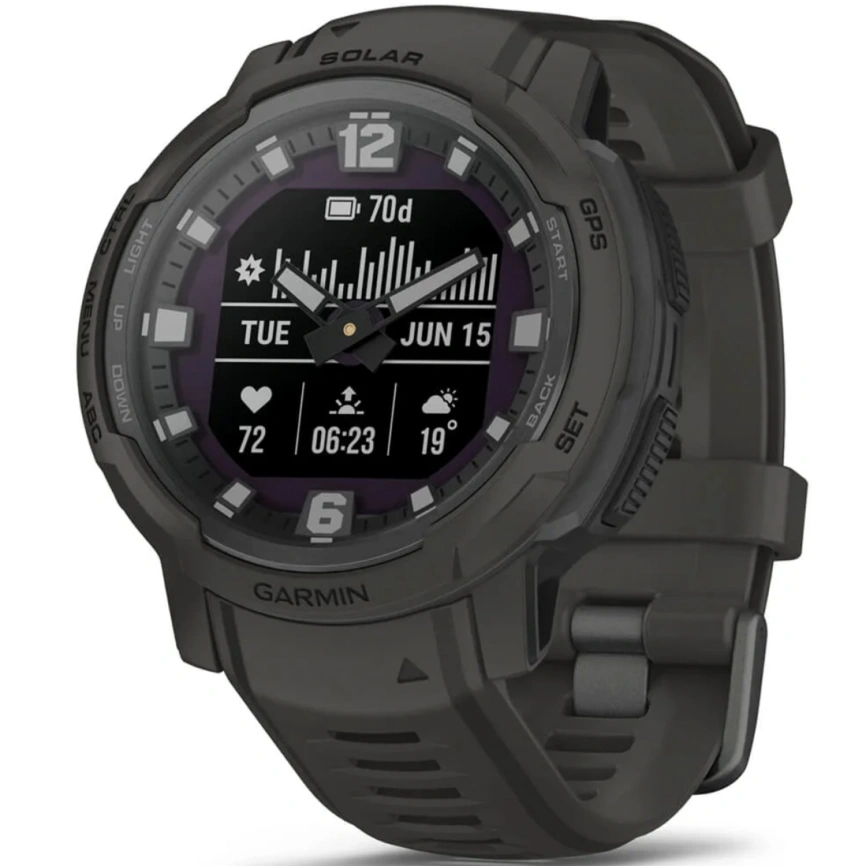 Смарт-часы Garmin Instinct Crossover Solar 45mm Black Band (010-02730-11) фото 1
