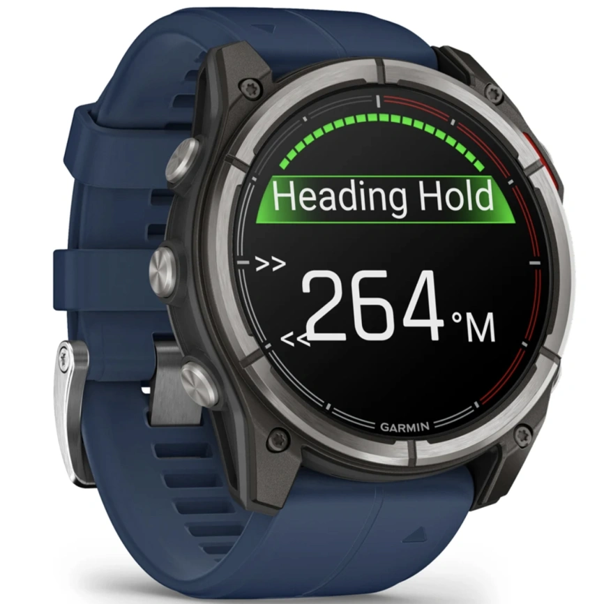 Спортивные часы Garmin Quatix 8 51mm (010-02905-91) Amoled Sapphire Titanium Grey with Blue Band фото 3