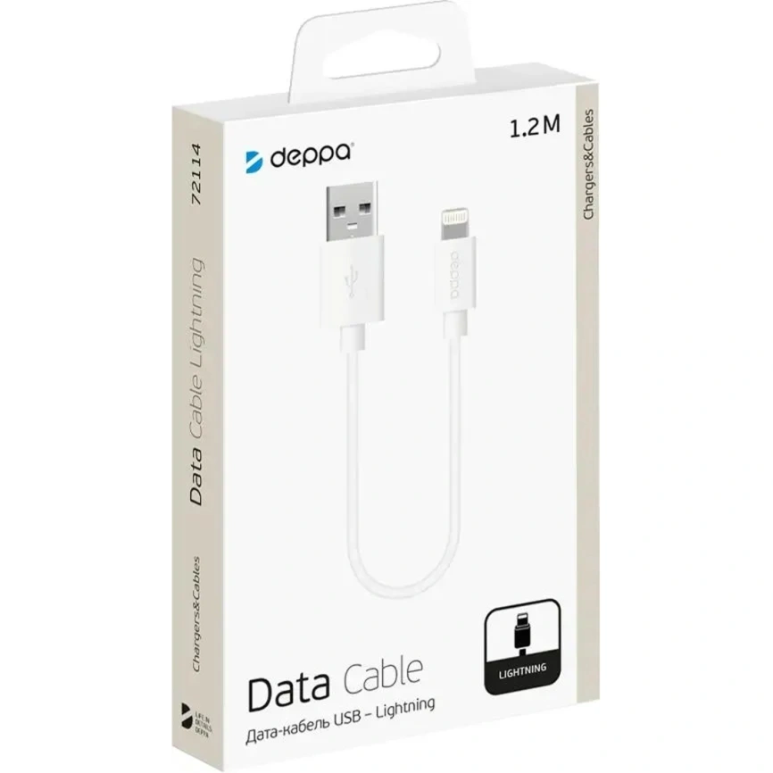 Кабель Deppa USB/Lightning 1,2m 72114 White фото 2