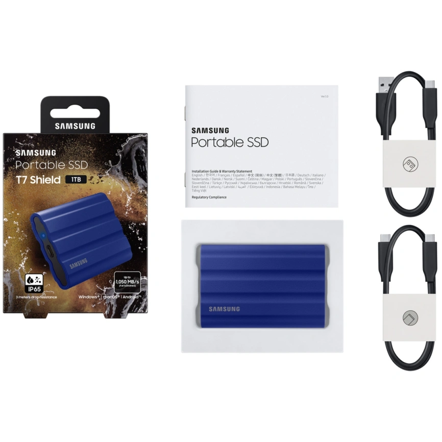 Внешний SSD накопитель Samsung T7 Shield USB 3.2 Type-C 1TB Blue (MU-PE1T0R/WW) фото 5