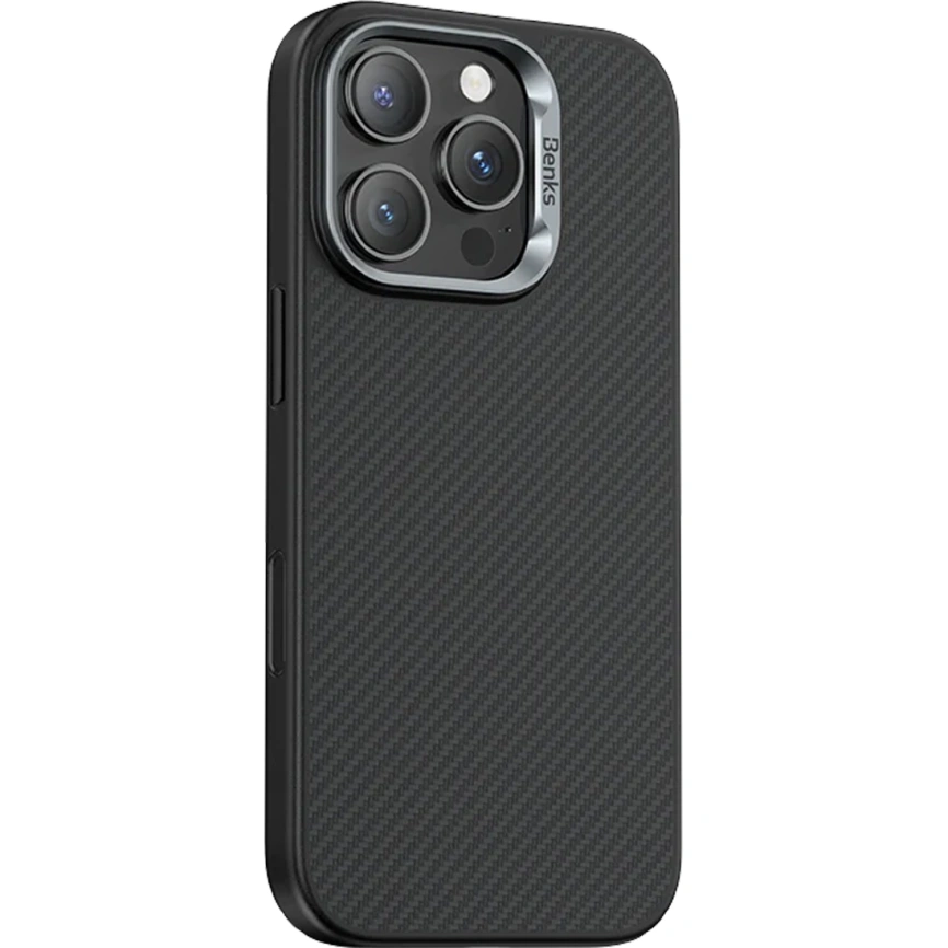 Чехол Benks Kevlar ArmorPro Case with MagSafe 600D для iPhone 16 Pro Black/Metal Frame фото 5