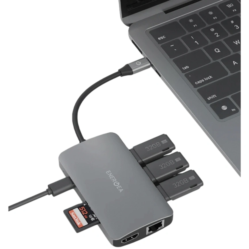 Адаптер EnergEA AluHub HD Pro 2 (8in1) Space Gray фото 2